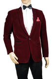 Mens Blazer Marc Darcy Coat Dinner Suit Jacket Formal Designer Wine Velvet