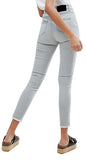 High Rise Womens Girls Skinny Ankle Grazer Washed Grey Jeans with Side Stripe