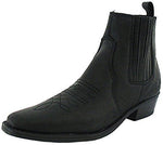 New Mens/Gents BLACK Wrangler Leather Upper Cowboy Boots, Point Toes - black - UK SIZES 7-12