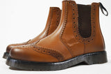 Mens Catesby Pull On Dealer Chelsea Leather Brogues Boots Sizes 7 to 12