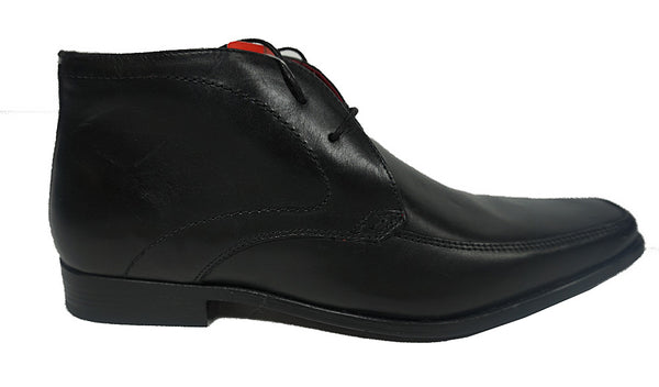 Red Tape Bartley Black Lace Up Mens Leather Boots with Pointy Toe