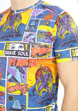 Brave Soul Mens Comic Book All Over Print T shirt